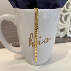 14k Yellow Beveled Curb Link Bracelet